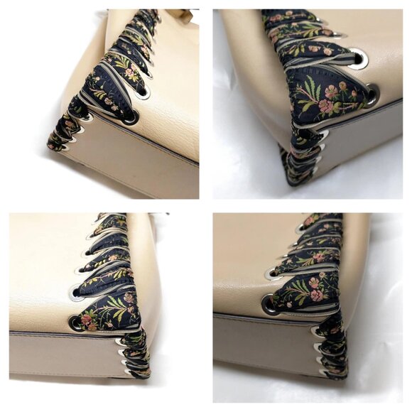 Authentic Fendi Beige Leather Hand Bag mn764-121225 - Picture 6 of 16